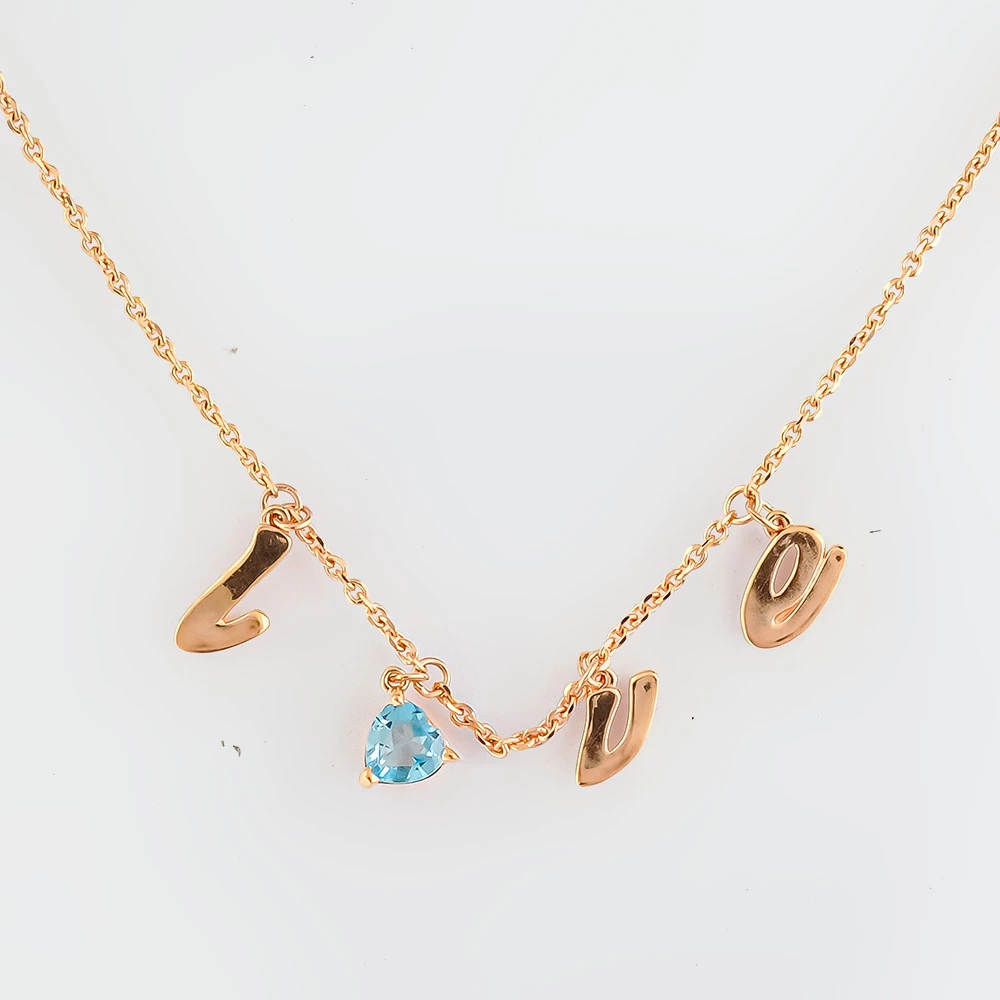 Колье с топазом из красного золота 585 пробы