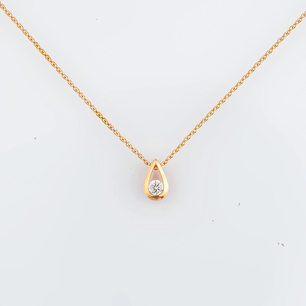 Колье с бриллиантом из красного золота 585 пробы