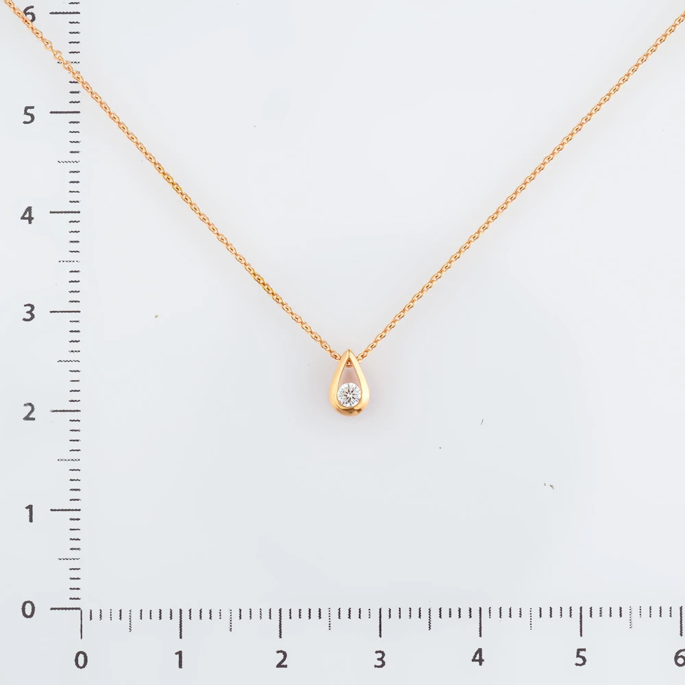 Колье с бриллиантом из красного золота 585 пробы