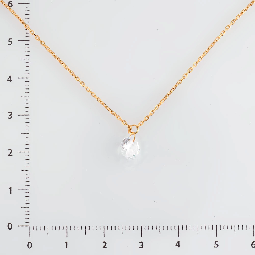 Колье с фианитом из красного золота 585 пробы