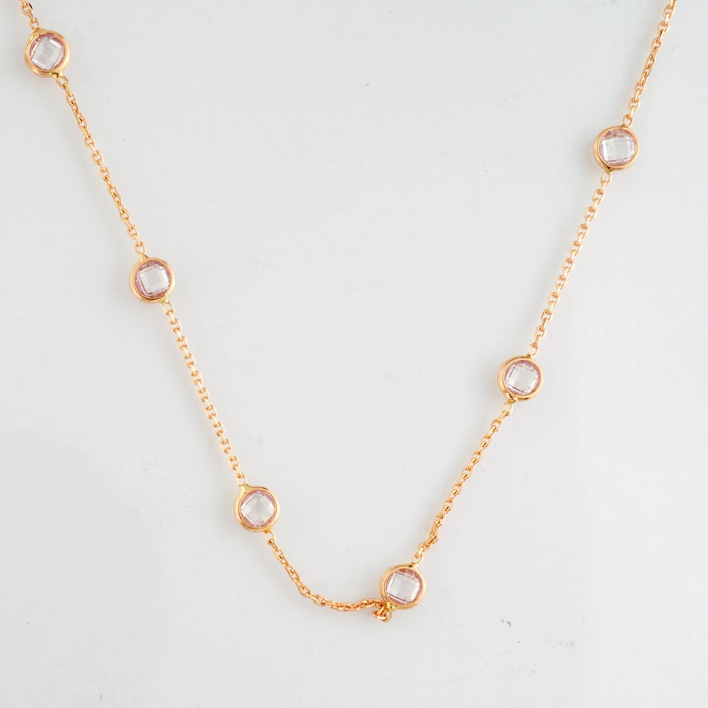 Колье с фианитом из красного золота 585 пробы