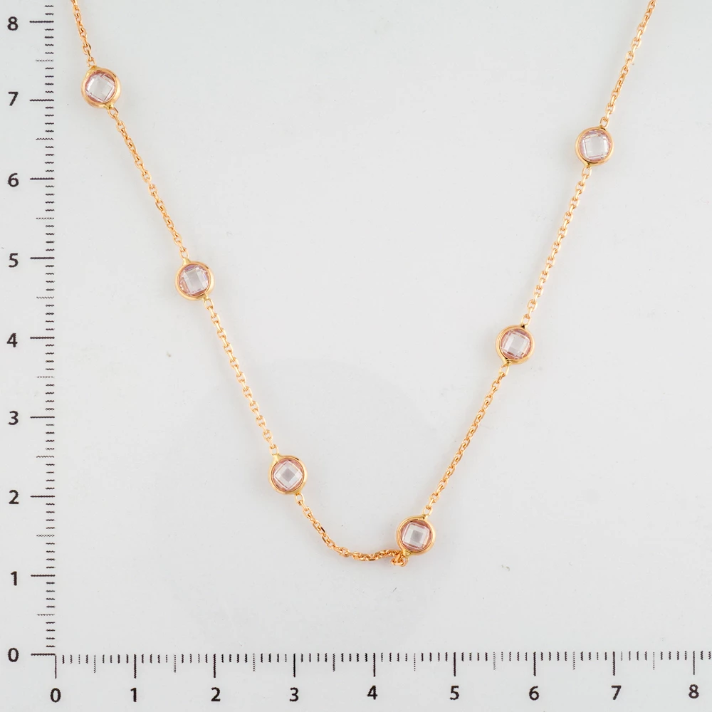 Колье с фианитом из красного золота 585 пробы