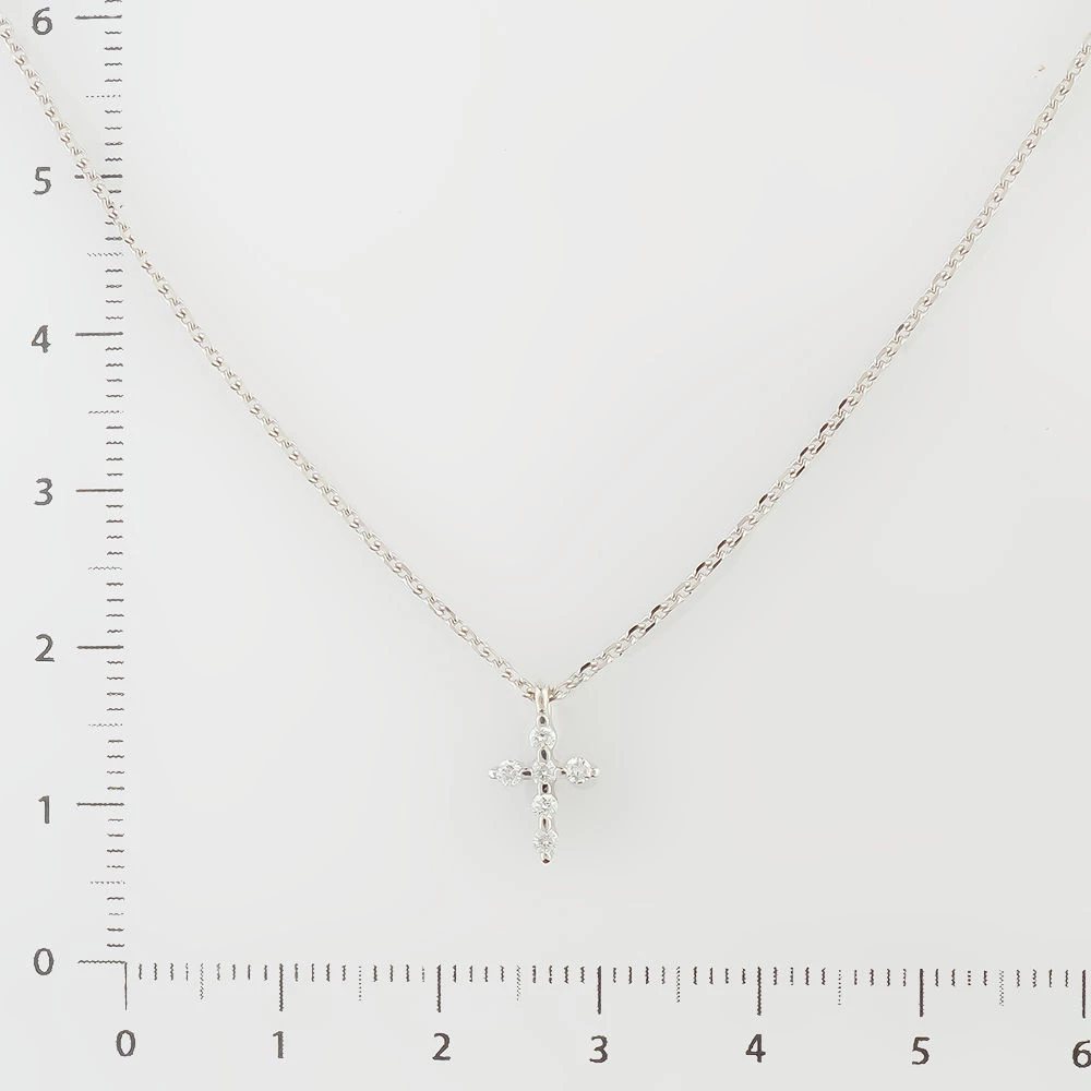 Колье с бриллиантом из белого золота 585 пробы