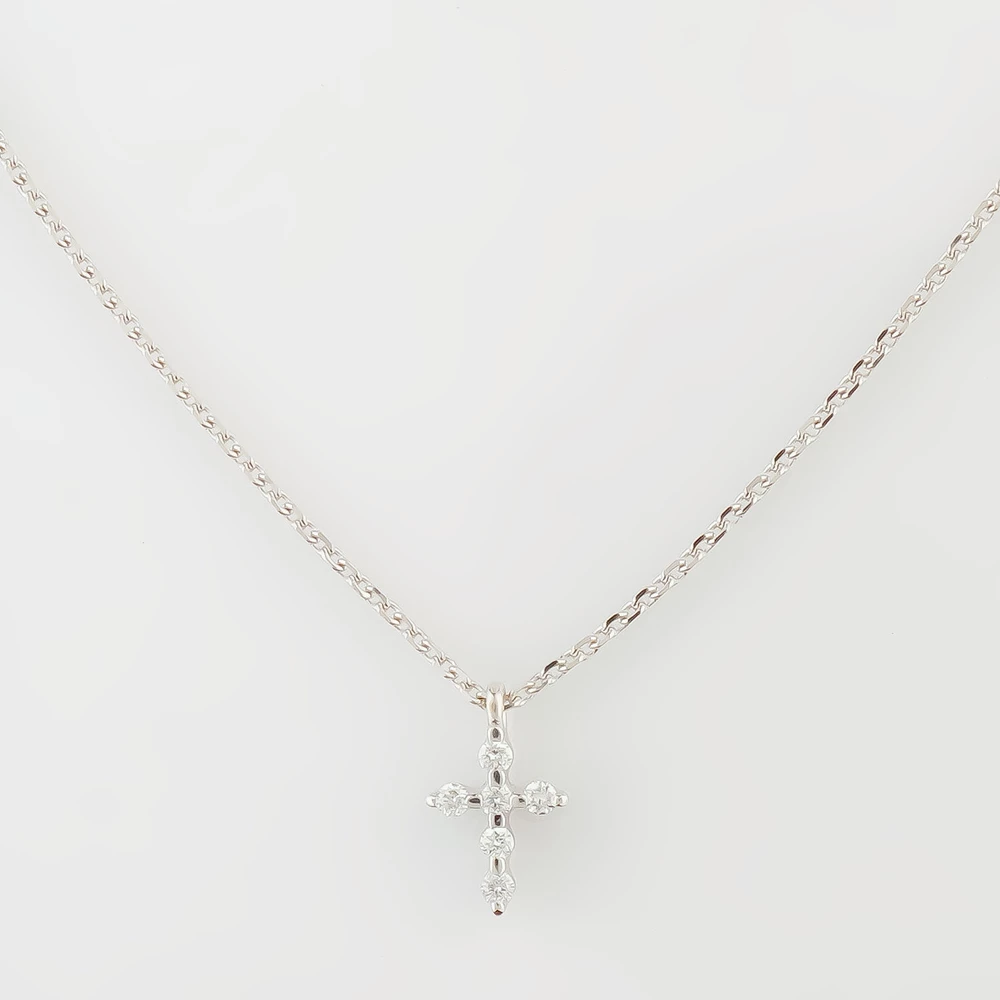 Колье с бриллиантом из белого золота 585 пробы