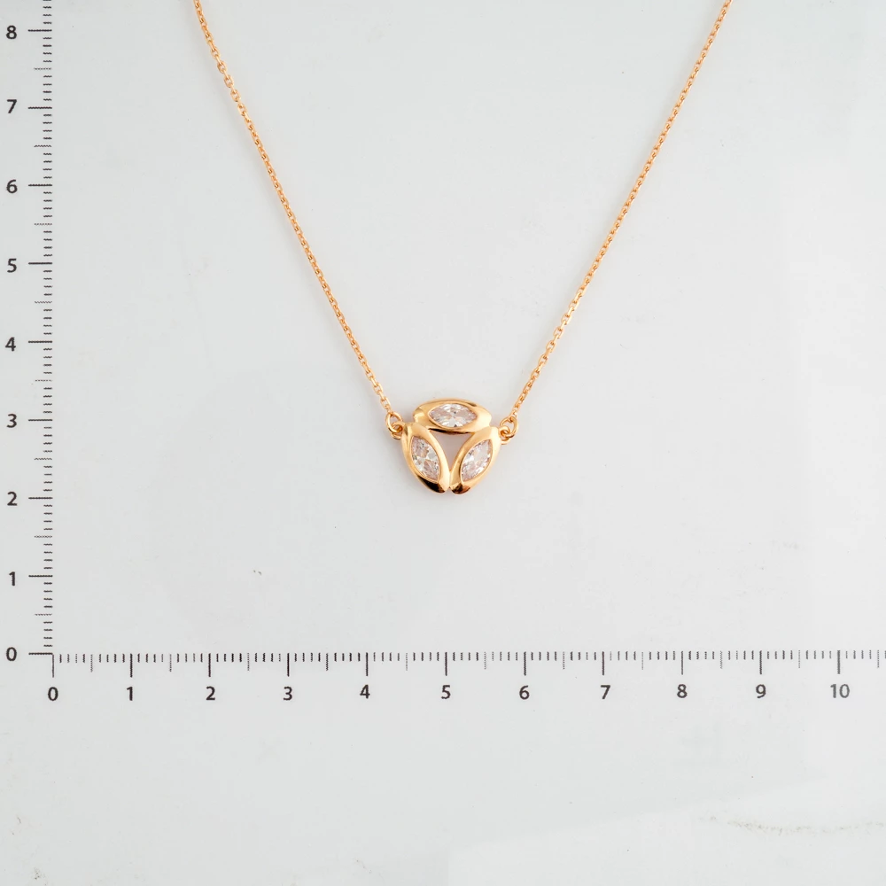 Колье с фианитом из красного золота 585 пробы