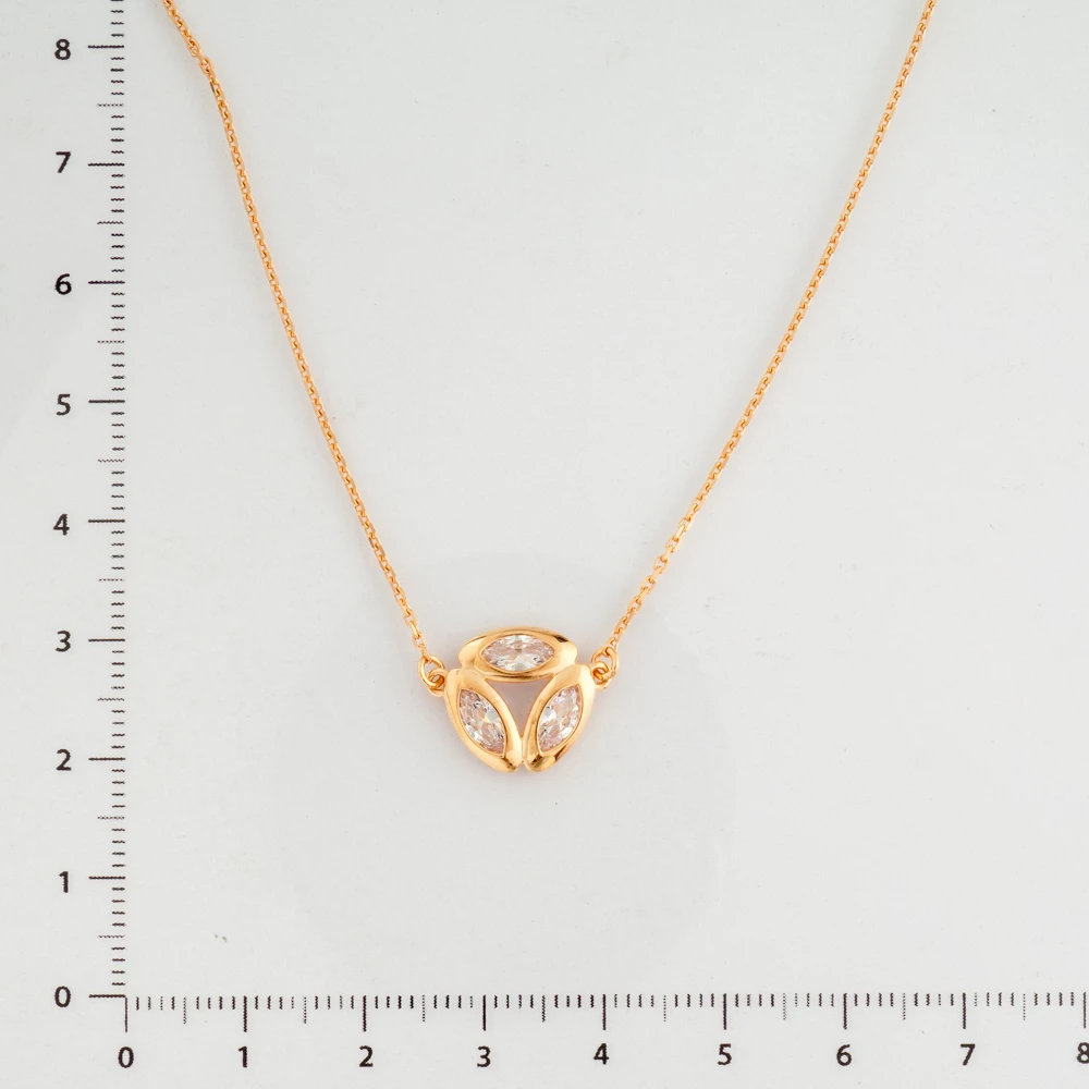 Колье с фианитом из красного золота 585 пробы