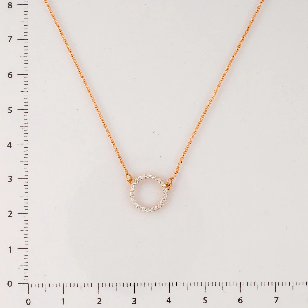 Колье с фианитом из красного золота 585 пробы