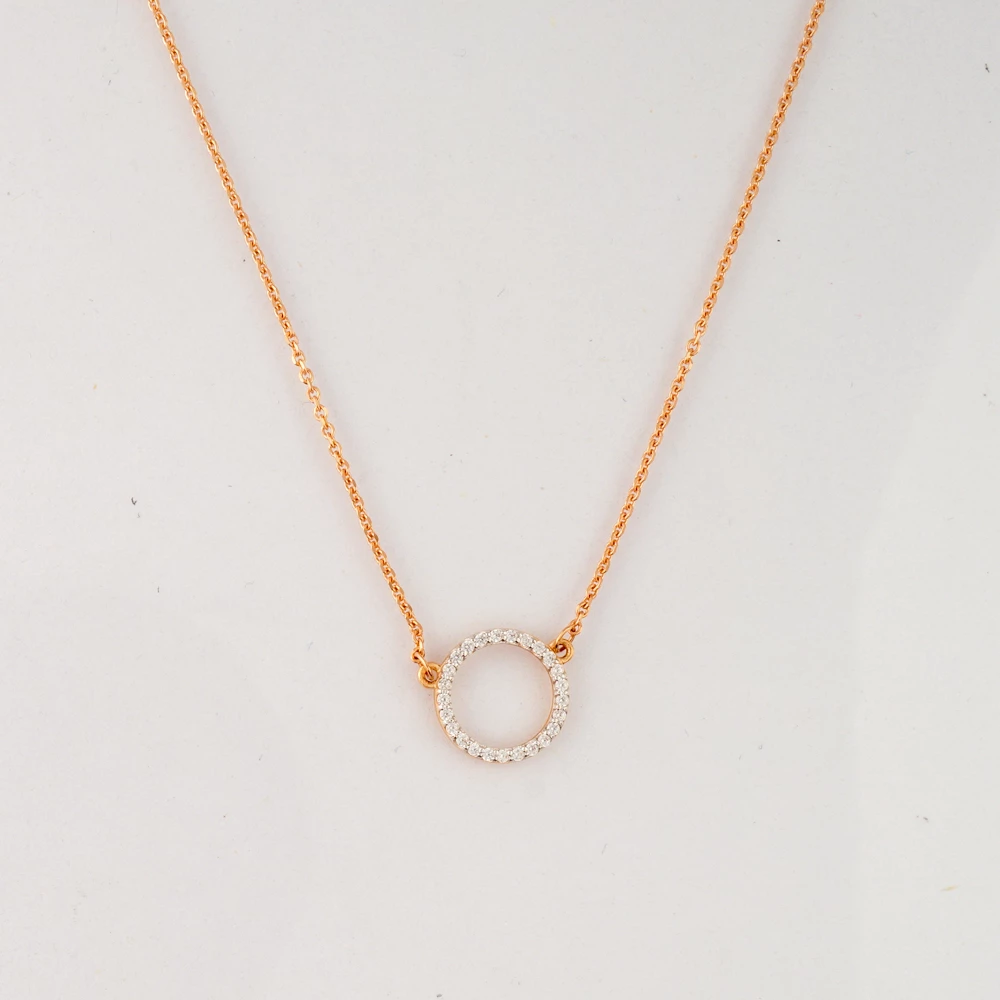 Колье с фианитом из красного золота 585 пробы