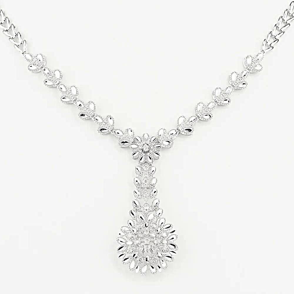 Колье с бриллиантом из белого золота 585 пробы