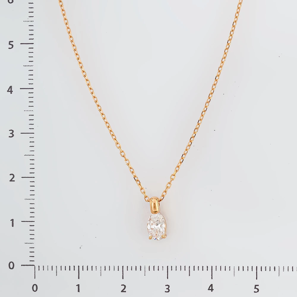 Колье с фианитом из красного золота 585 пробы