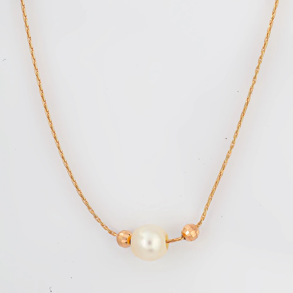 Колье с культивированным жемчугом из красного золота 585 пробы