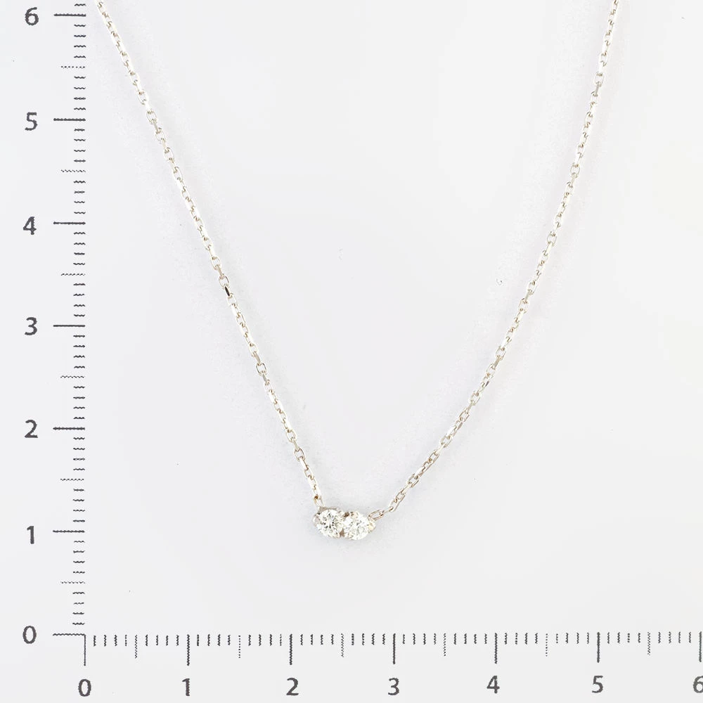 Колье с бриллиантом из белого золота 585 пробы