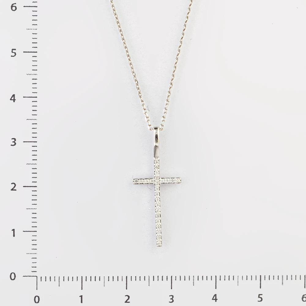 Колье с бриллиантом из белого золота 585 пробы