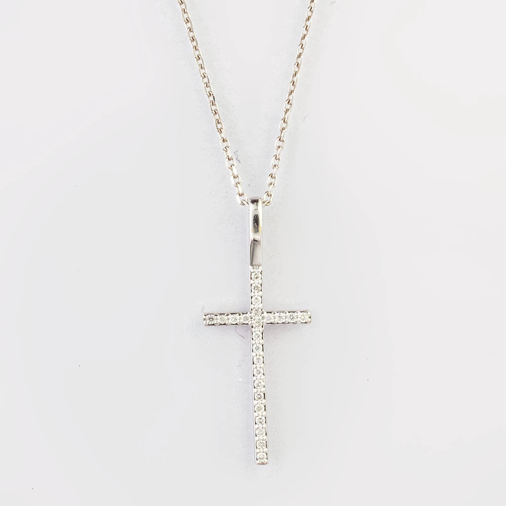 Колье с бриллиантом из белого золота 585 пробы