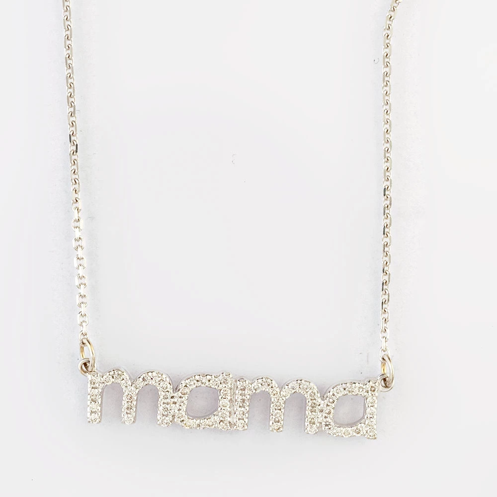 Колье с бриллиантом из белого золота 585 пробы