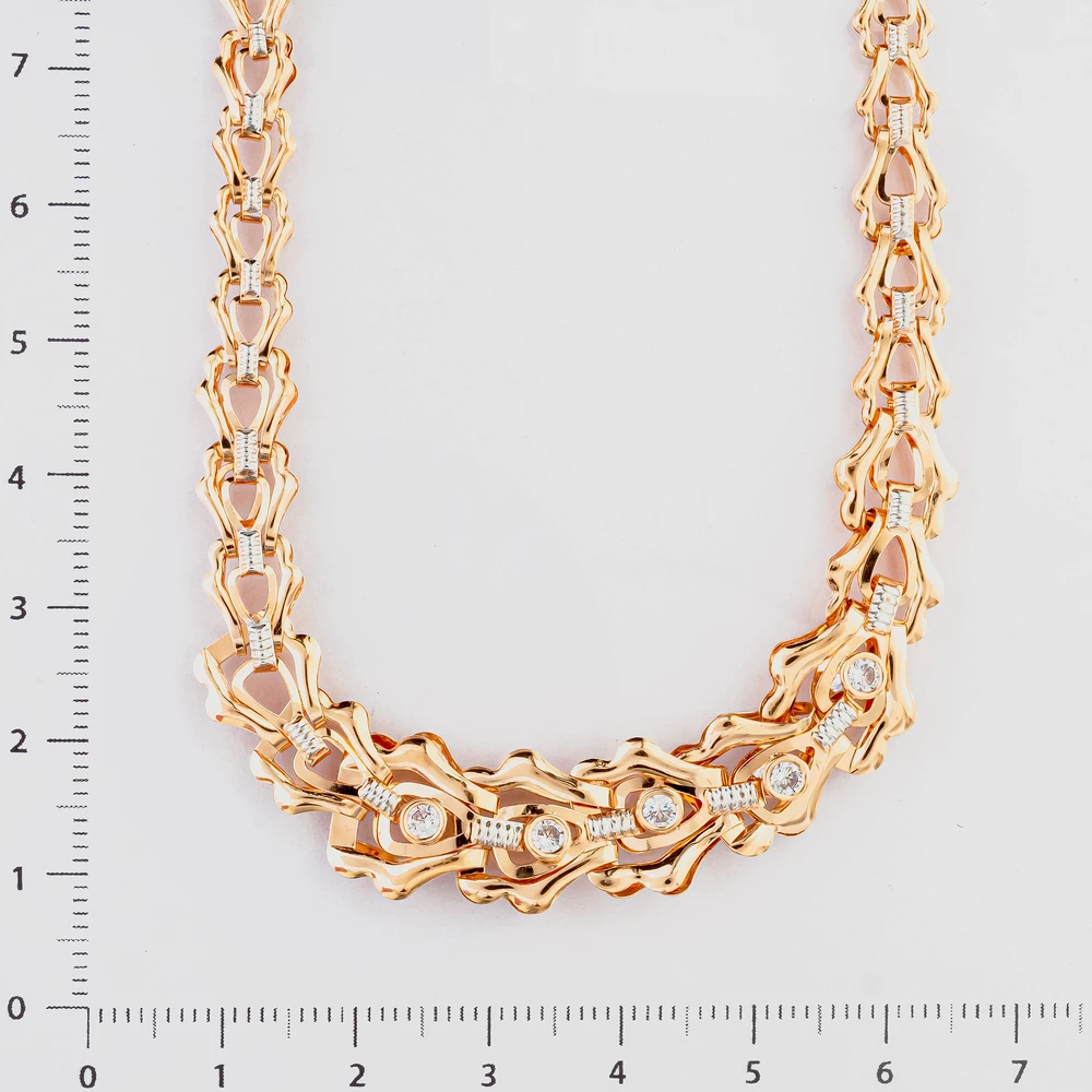 Колье с фианитом из красного золота 585 пробы