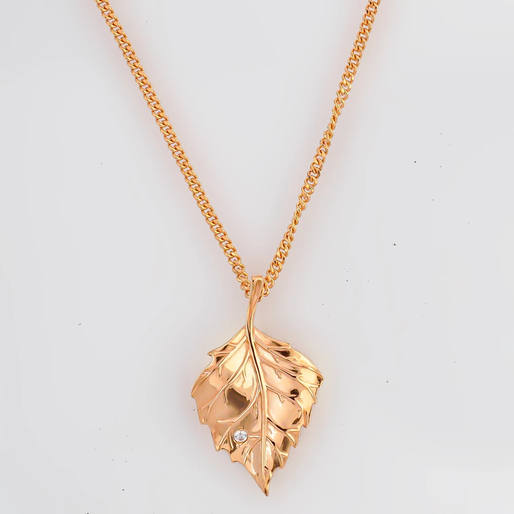 Колье с фианитом из красного золота 585 пробы