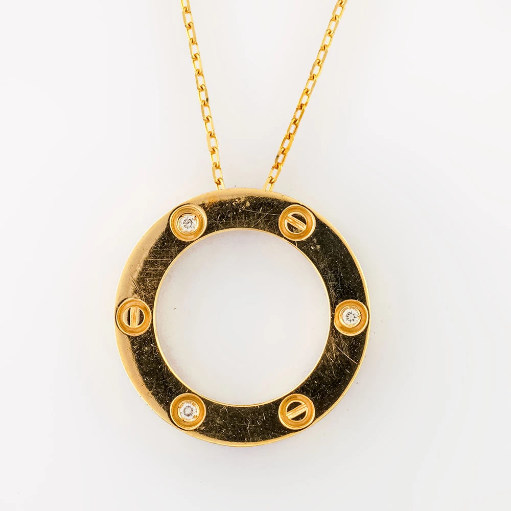 Колье с бриллиантом из желтого золота 585 пробы