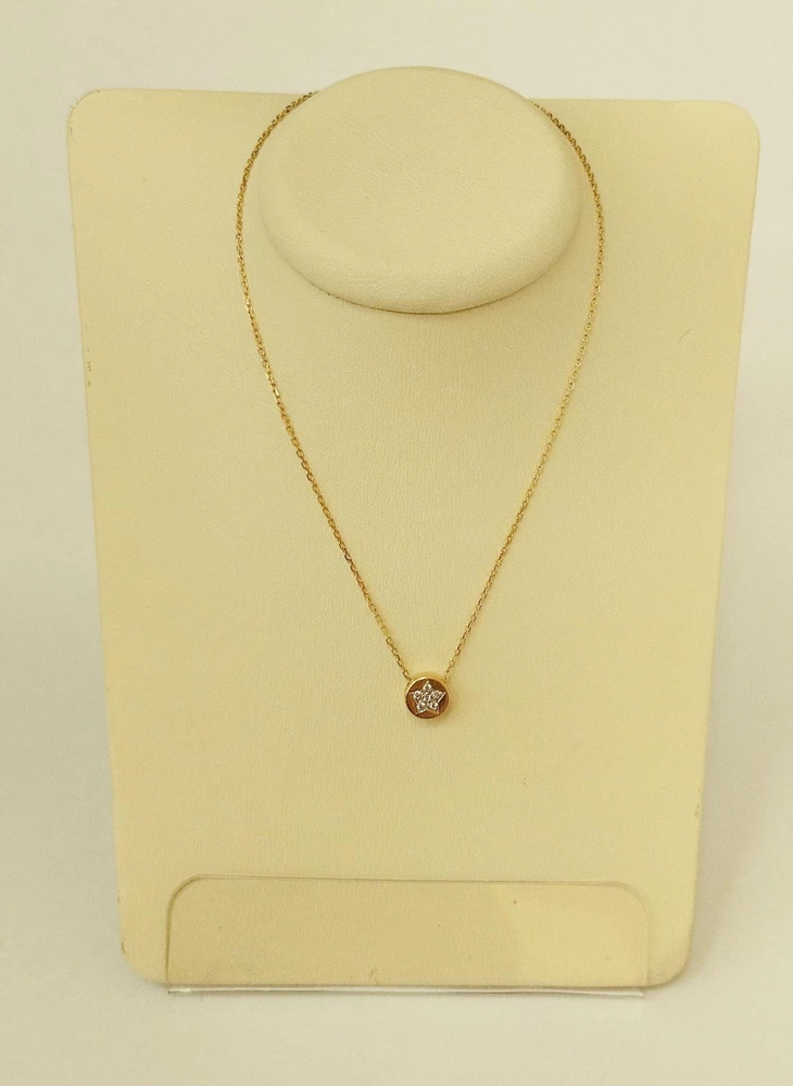 Колье с фианитом из красного золота 585 пробы