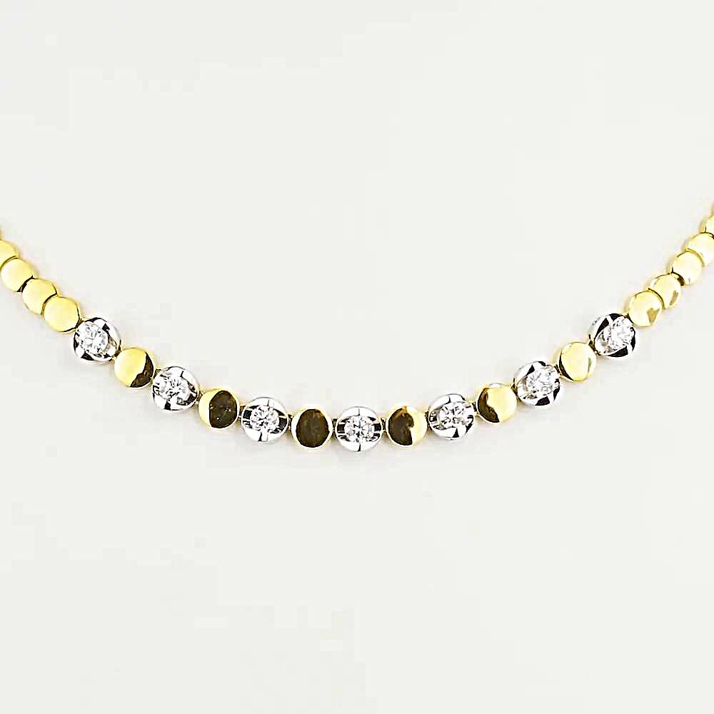 Колье с бриллиантом из желтого золота 585 пробы