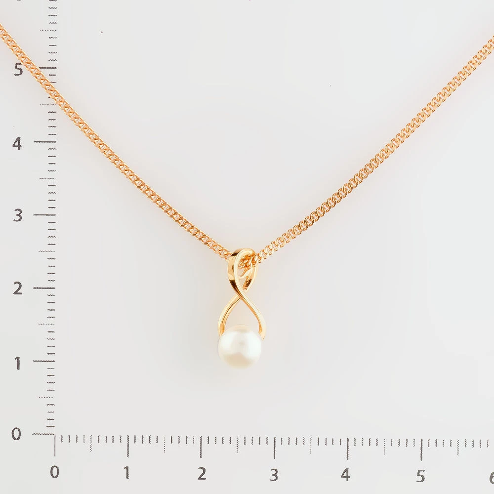 Колье с культивированным жемчугом из красного золота 585 пробы