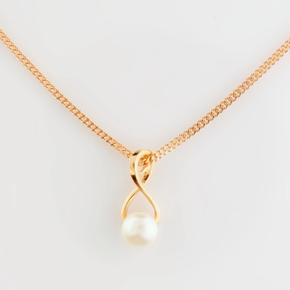 Колье с культивированным жемчугом из красного золота 585 пробы