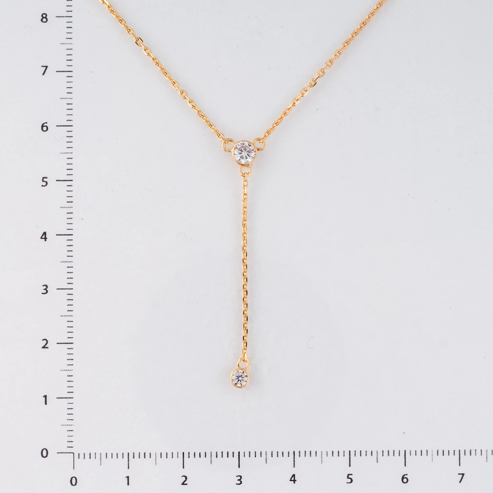 Колье с фианитом из красного золота 585 пробы