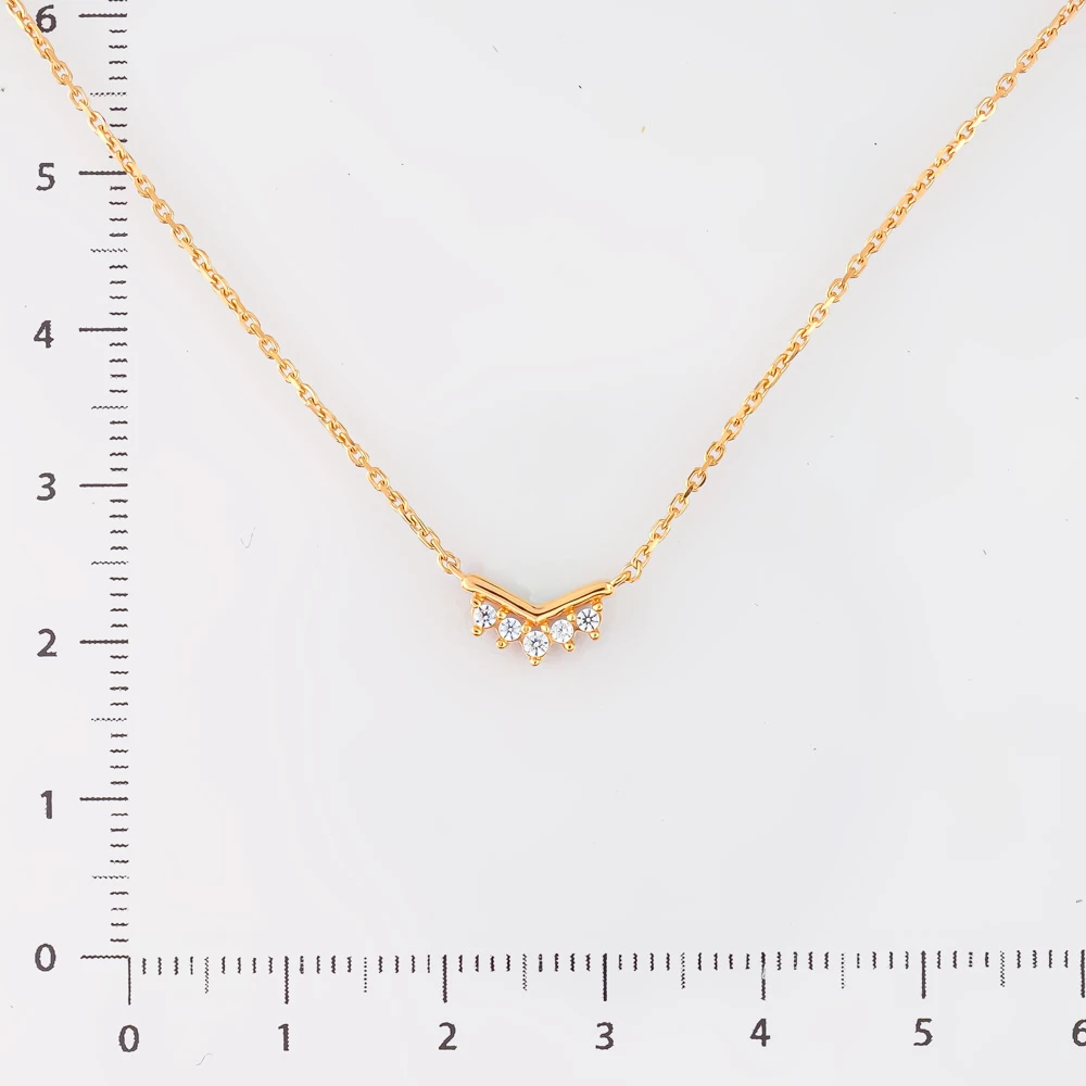 Колье с фианитом из красного золота 585 пробы