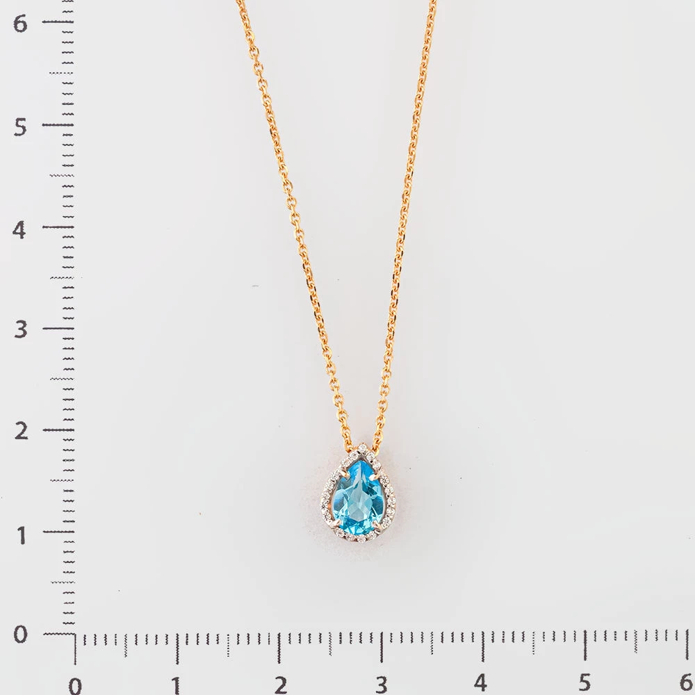 Колье с топазом из красного золота 585 пробы