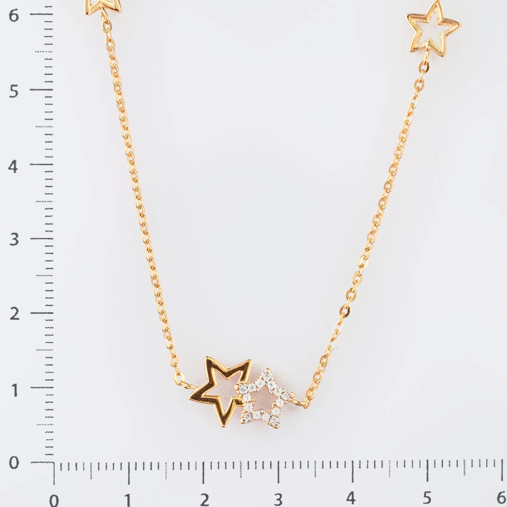 Колье с фианитом из красного золота 585 пробы