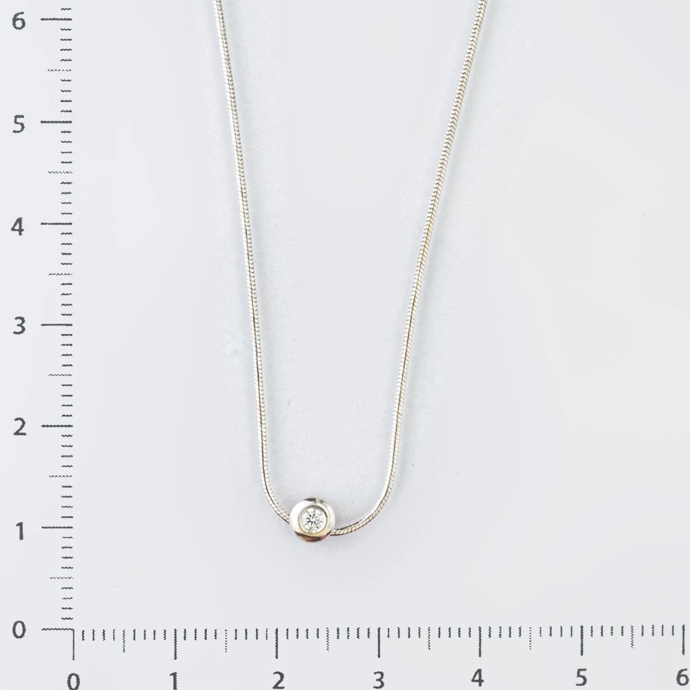 Колье с бриллиантом из белого золота 585 пробы