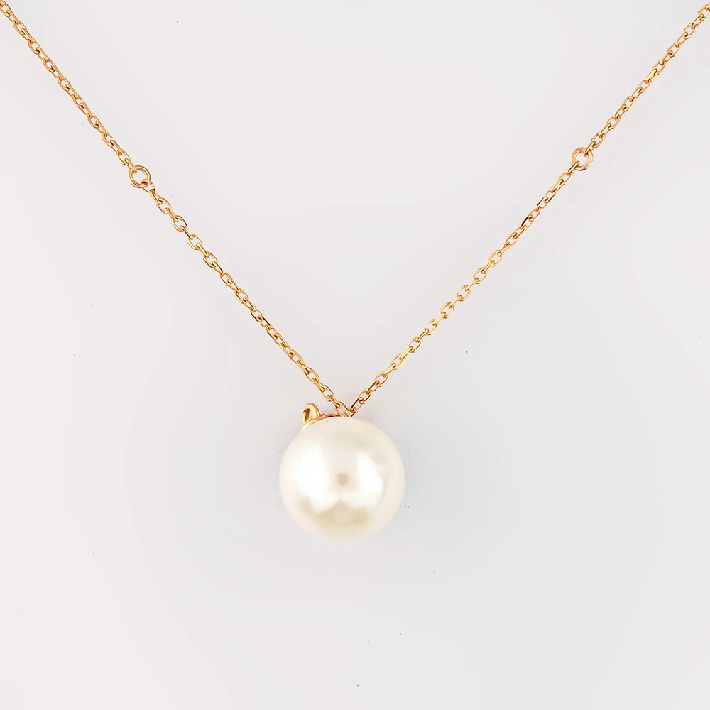 Колье с культивированным жемчугом из красного золота 585 пробы