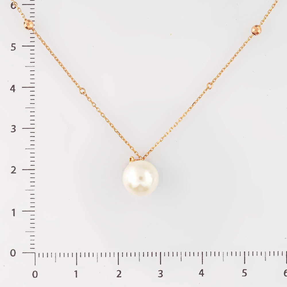 Колье с культивированным жемчугом из красного золота 585 пробы