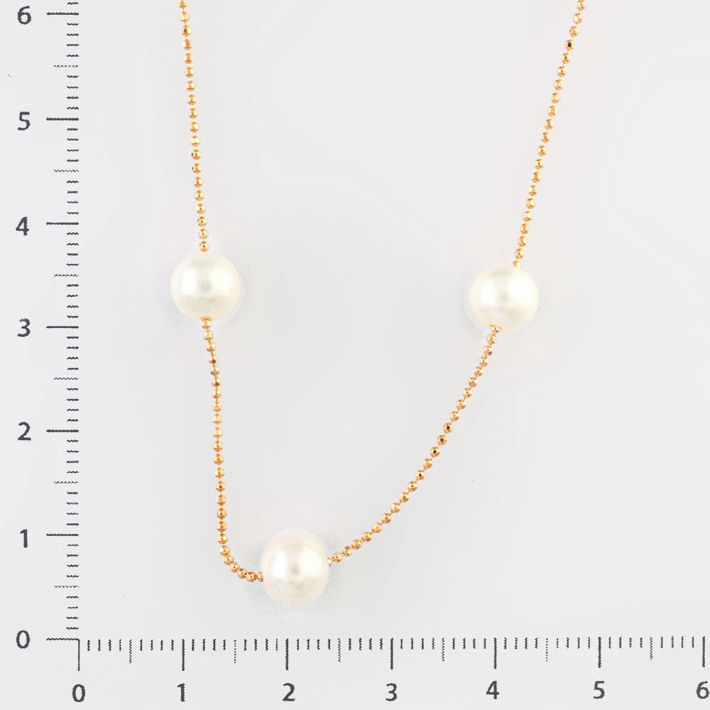 Колье с культивированным жемчугом из красного золота 585 пробы