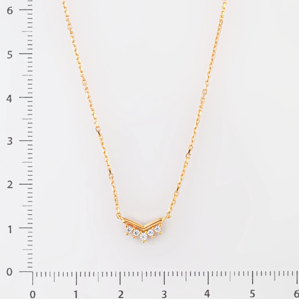 Колье с фианитом из красного золота 585 пробы