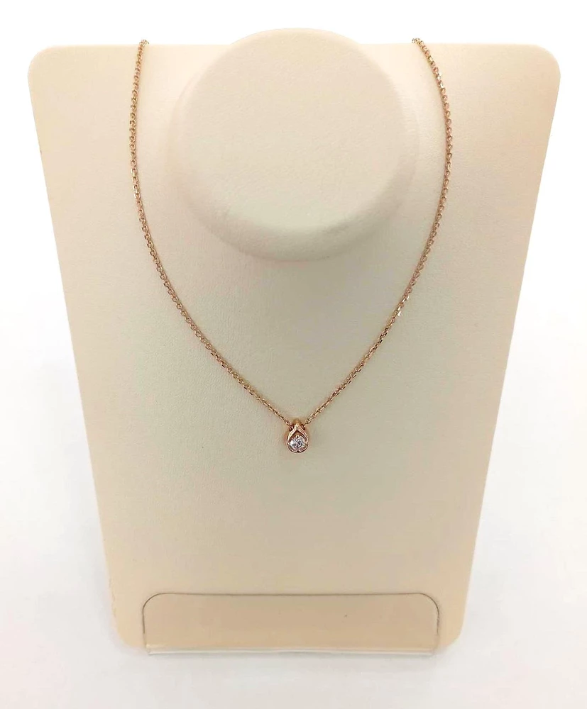 Колье с фианитом из красного золота 585 пробы