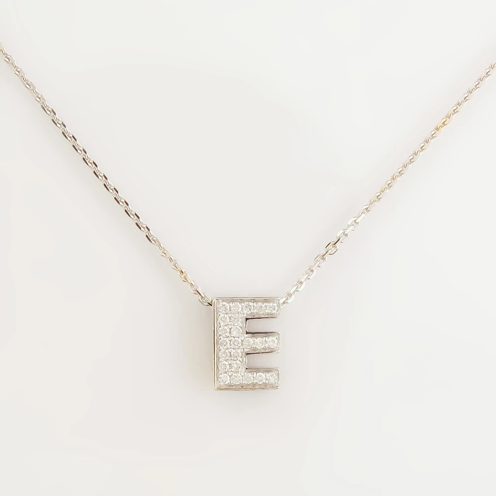 Колье с бриллиантом из белого золота 585 пробы