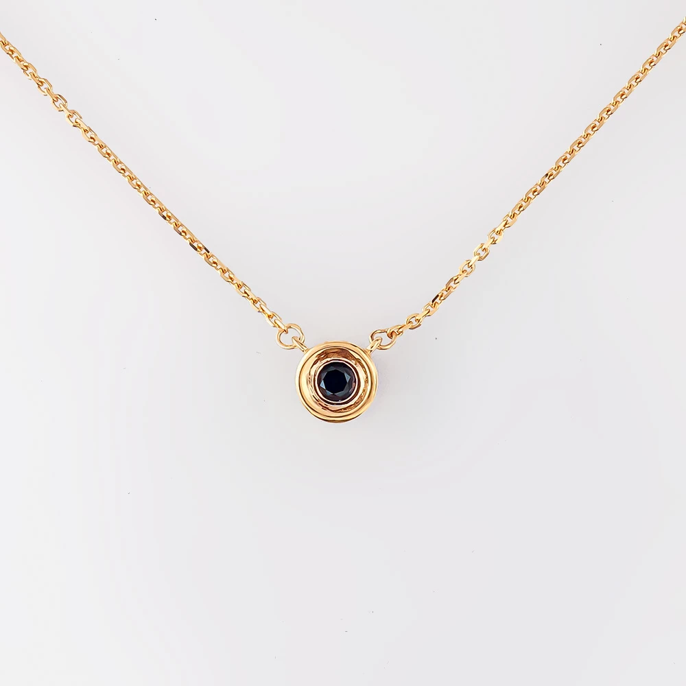 Колье с сапфиром синтетическим из красного золота 585 пробы