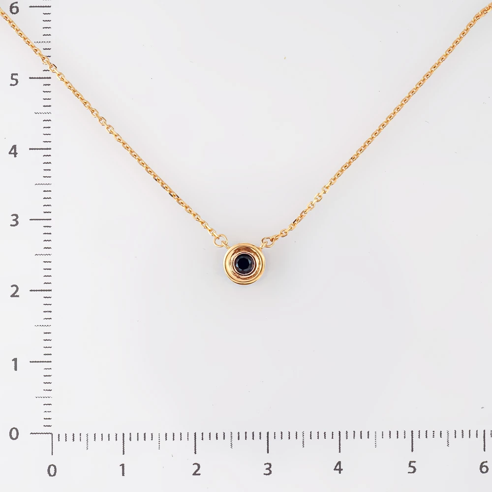 Колье с сапфиром синтетическим из красного золота 585 пробы