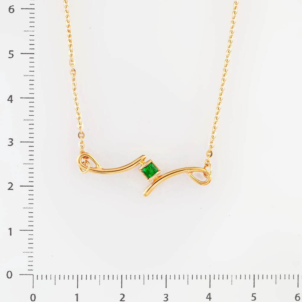 Колье с фианитом из красного золота 585 пробы