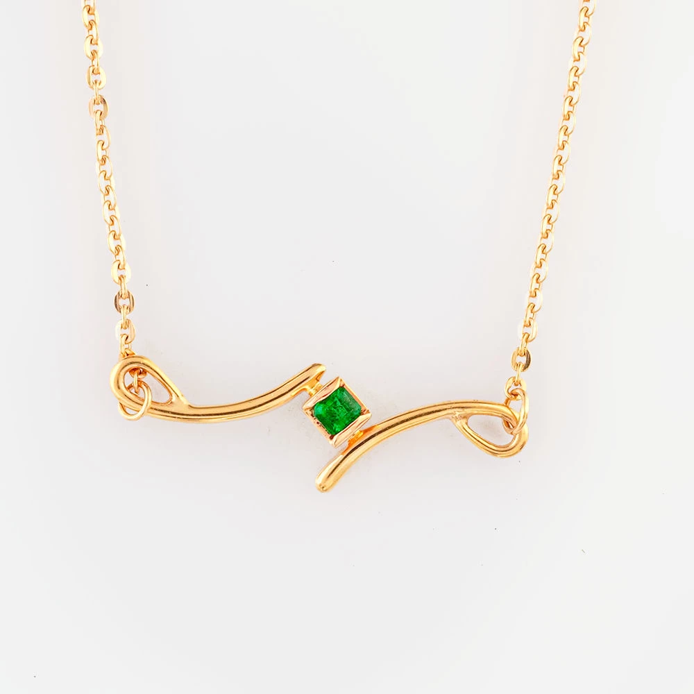 Колье с фианитом из красного золота 585 пробы