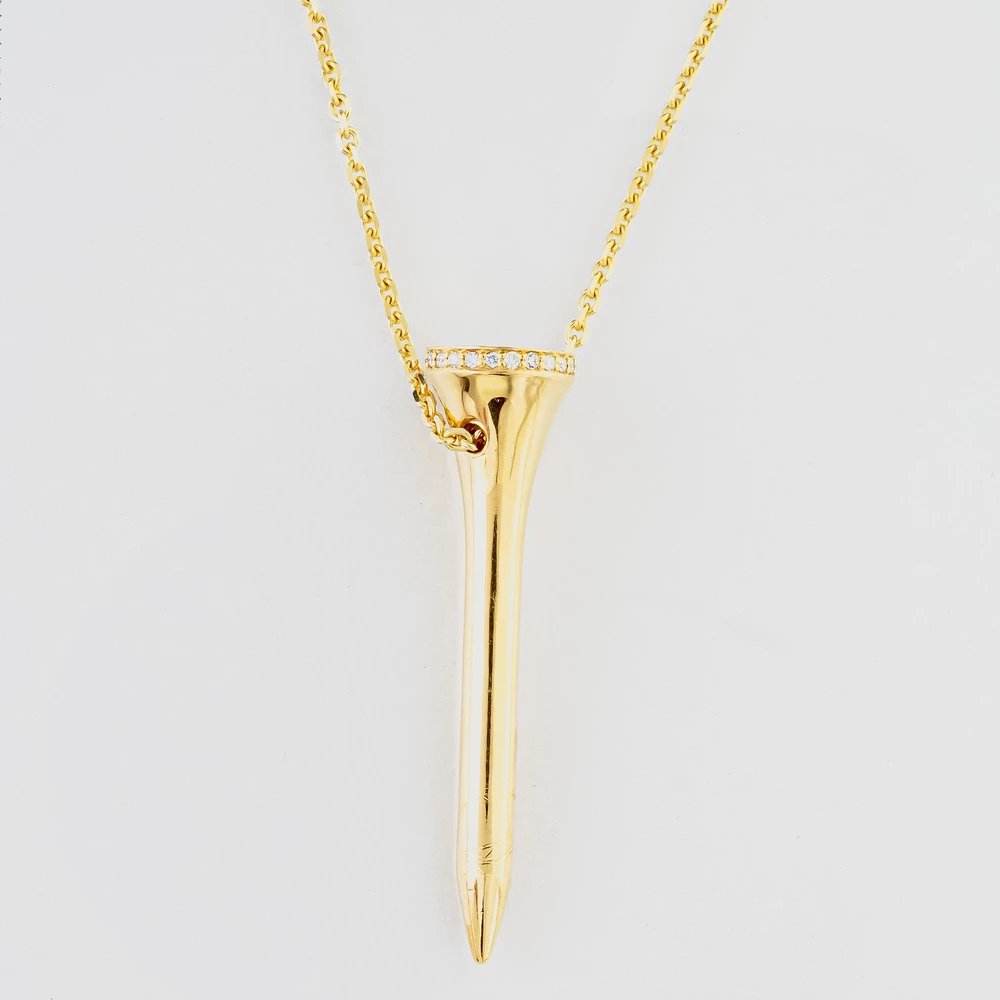 Колье с бриллиантом из желтого золота 585 пробы