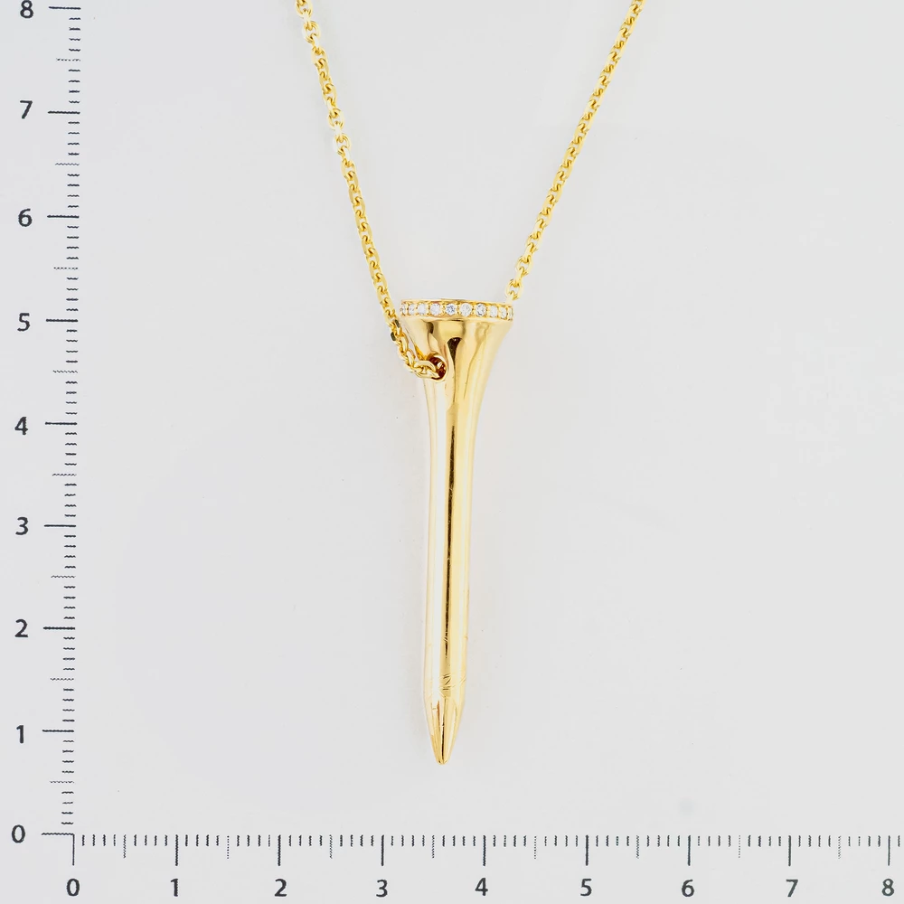 Колье с бриллиантом из желтого золота 585 пробы