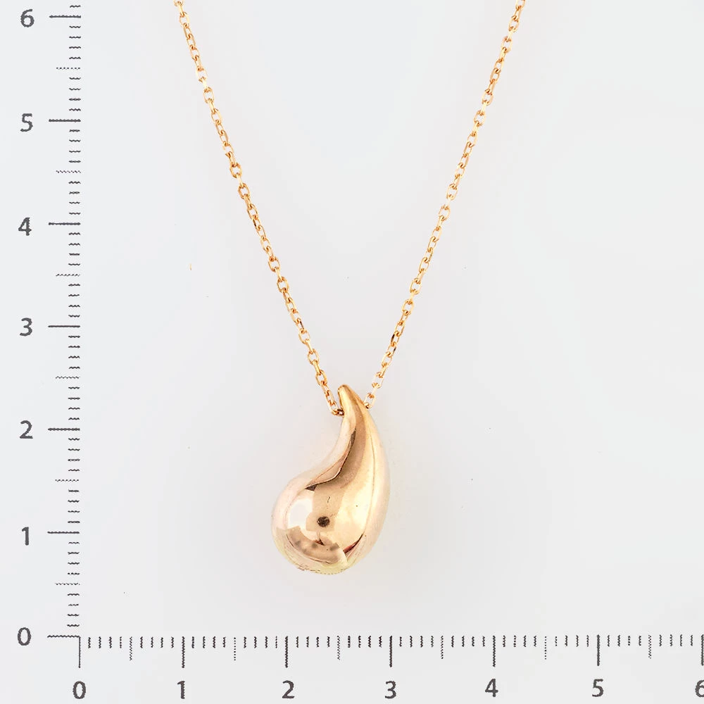 Колье с фианитом из красного золота 585 пробы