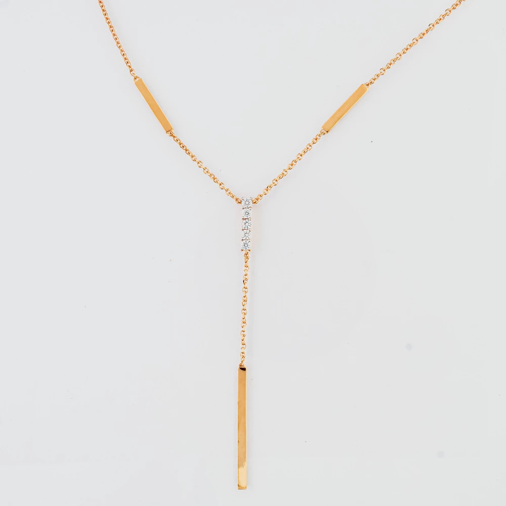 Колье с фианитом из красного золота 585 пробы