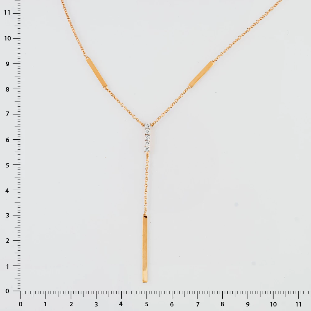 Колье с фианитом из красного золота 585 пробы