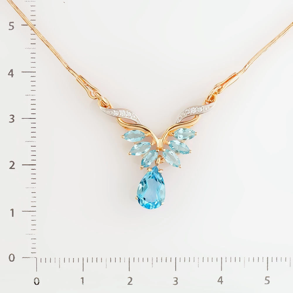 Колье с топазом из красного золота 585 пробы