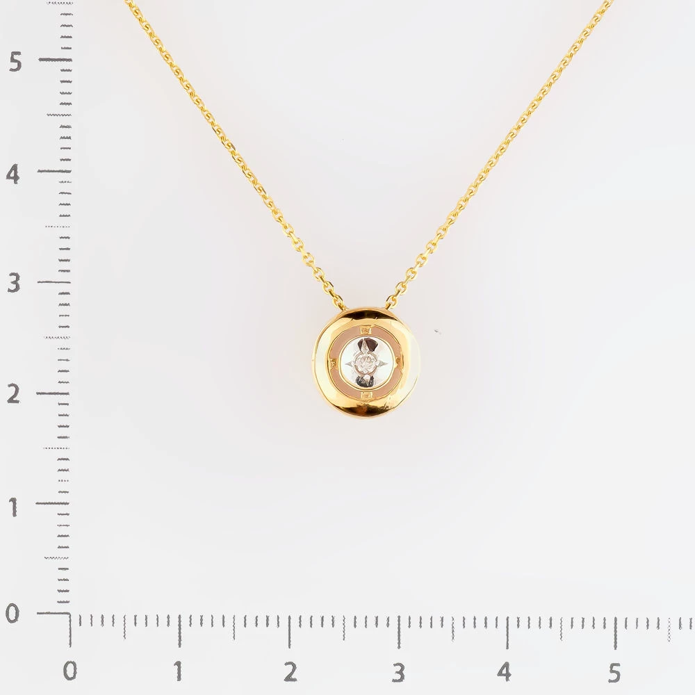 Колье с бриллиантом из желтого золота 585 пробы