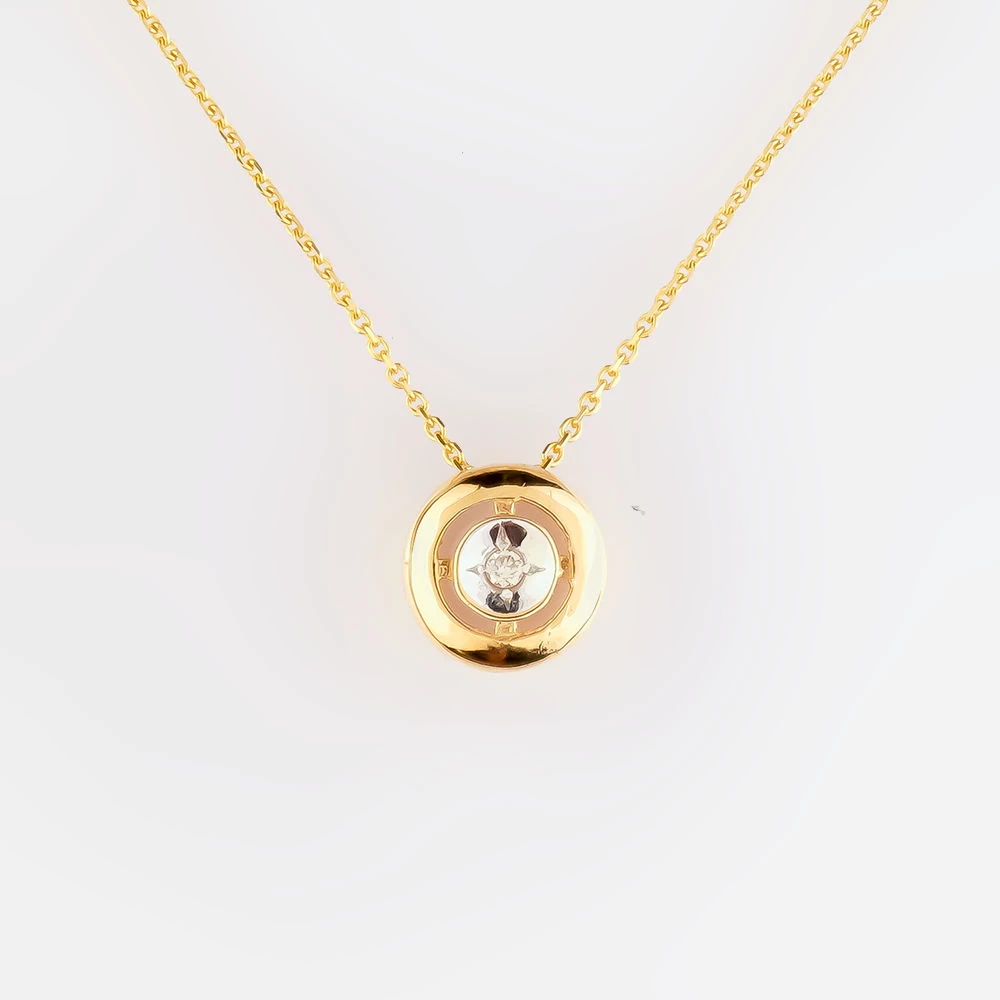 Колье с бриллиантом из желтого золота 585 пробы