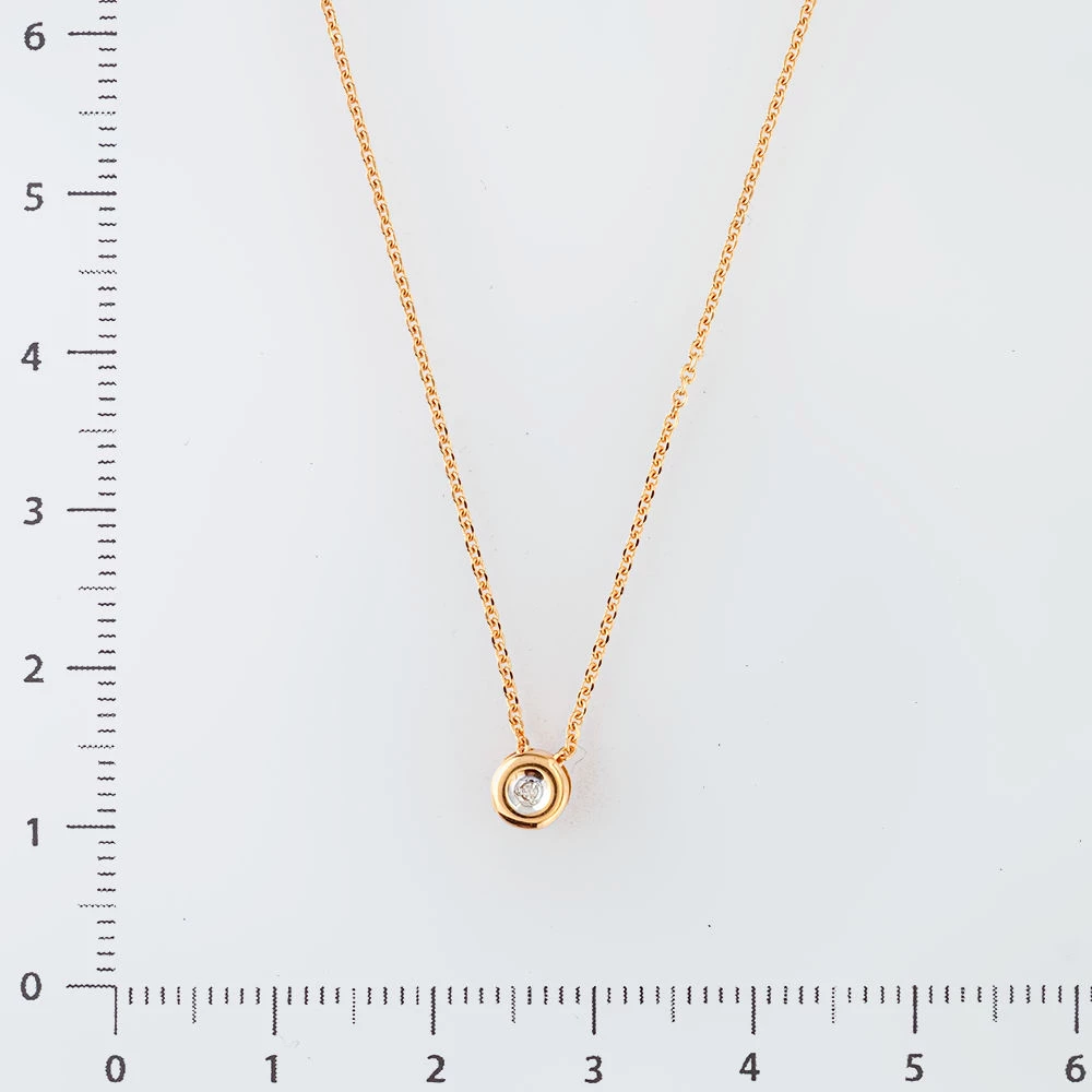 Колье с бриллиантом из красного золота 585 пробы